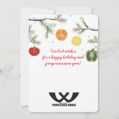 Fruit groente plakjes boom voedsel kerstkaart (Achterkant)