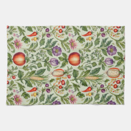 Fruit, groenten, bloemen theedoek