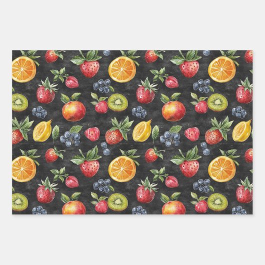 Fruit & Groenten Krijt Tekening Eetbaar Voedsel Gi Inpakpapier Vel (Voorkant)