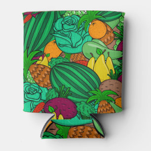 Fruit Groenten Naadloos Vegetarisch Patroon Blikjeskoeler