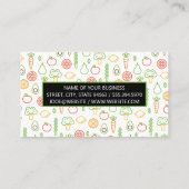 Fruit Groenten Patroon Achtergrond Visitekaartje (Achterkant)