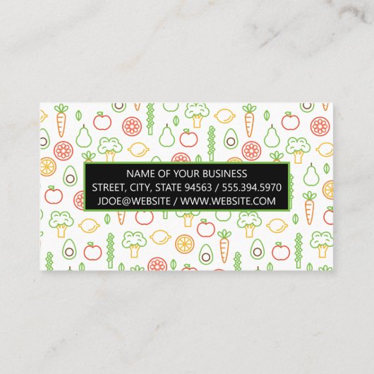Fruit Groenten Patroon Achtergrond Visitekaartje (Achterkant)