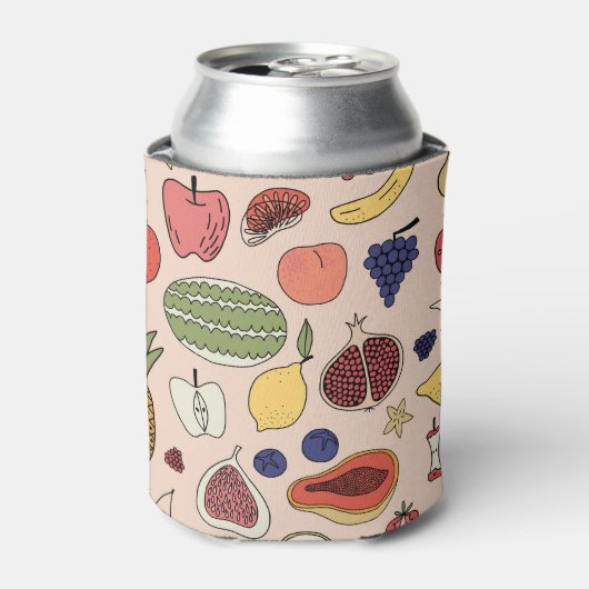 Fruit Hand getrokken illustratie. Blikjeskoeler (Blikje Voorkant)