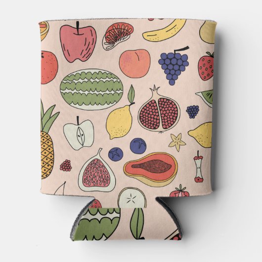 Fruit Hand getrokken  illustratie. Blikjeskoeler (Voorkant)