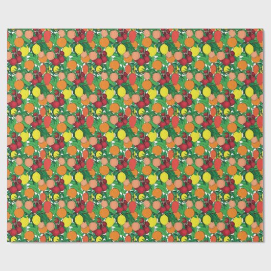 Fruit Hand getrokken schets patroon Cadeaupapier (Vlak)