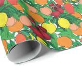 Fruit Hand getrokken schets patroon Cadeaupapier (Rol Hoek)