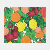 Fruit Hand getrokken schets patroon Fleece Deken (Voorkant (Horizontaal))