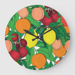 Fruit Hand getrokken schets patroon Grote Klok