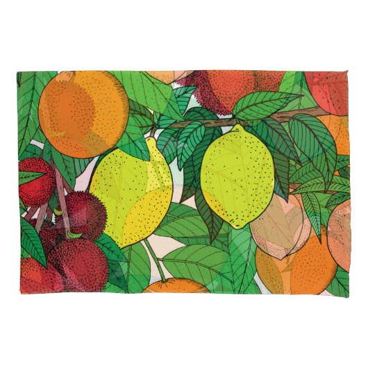 Fruit Hand getrokken schets patroon Kussensloop (Voorkant)