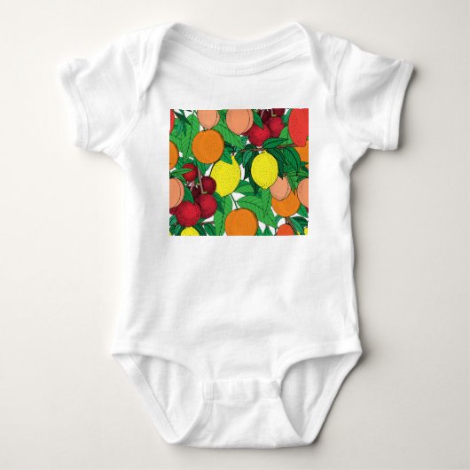 Fruit Hand getrokken schets patroon Romper (Voorkant)