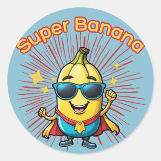 Fruit Hero: Super Banana Avontuur kawaii Ronde Sticker