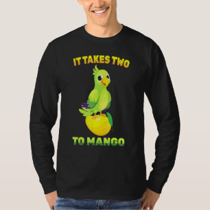 fruit - het kost twee keer mango - papegaai - voge t-shirt