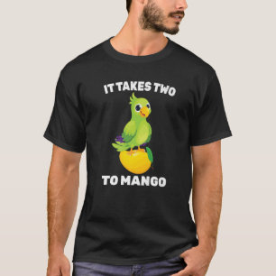 fruit - het kost twee keer mango - papegaai - voge t-shirt