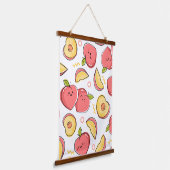 Fruit Illustratie Hangend Wandkleed (Gebogen)