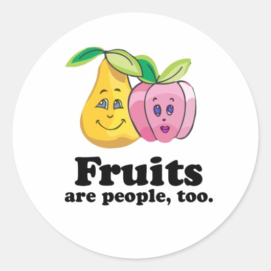 Fruit is ook mensen ronde sticker (Voorkant)