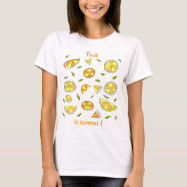 Fruit is zomer Minimalistisch Schattig T-shirt