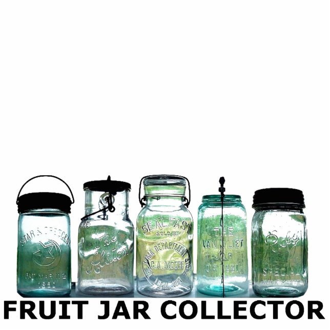Fruit Jar Collector Mason Jars Desk Display Shelf Staand Fotobeeldje (Voorkant)