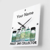 Fruit Jar Collector w/Your Name  Mason Jars Vierkante Klok (Hoek)