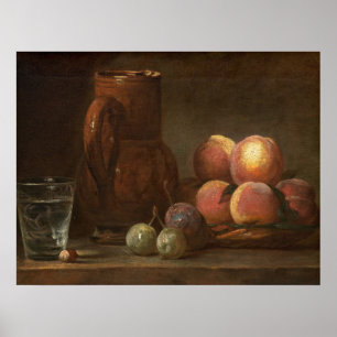 Fruit, jug en glas - Jean-Siméon Chardin Fine Art Poster