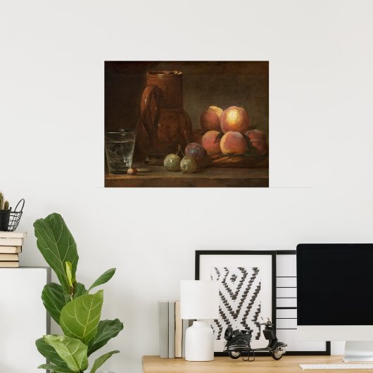 Fruit, jug en glas - Jean-Siméon Chardin Fine Art Poster (Thuiskantoor)