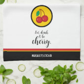 Fruit Kersen Rood Geel Eenvoudig Grappig Theedoek (Gevouwen)