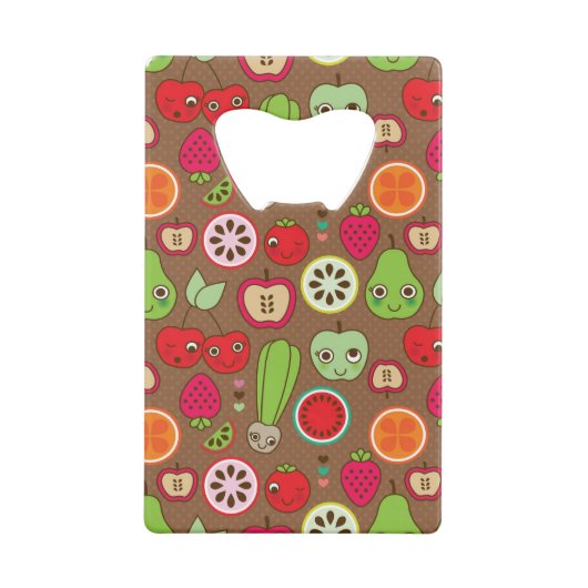 Fruit Kitchen Pattern Creditkaart Flessenopener (Achterkant)