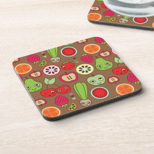 Fruit Kitchen Pattern Drankjes Onderzetter (Linkerzijde)