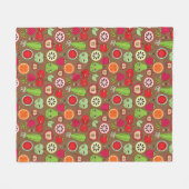 Fruit Kitchen Pattern Fleece Deken (Voorkant (Horizontaal))