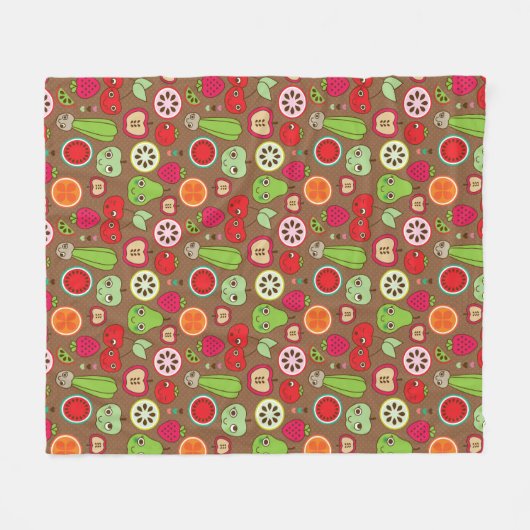 Fruit Kitchen Pattern Fleece Deken (Voorkant (Horizontaal))
