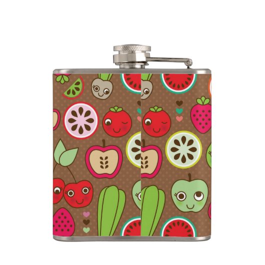 Fruit Kitchen Pattern Heupfles (Achterkant)