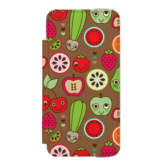 Fruit Kitchen Pattern Incipio iPhone Portemonnee Hoesje (Voorkant Agenda)