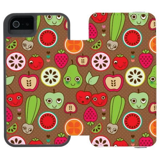 Fruit Kitchen Pattern Incipio iPhone Portemonnee Hoesje (Agenda Open)