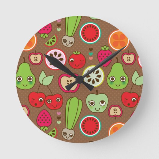 Fruit Kitchen Pattern Ronde Klok (Voorkant)