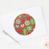 Fruit Kitchen Pattern Ronde Sticker (Envelop)