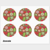 Fruit Kitchen Pattern Ronde Sticker (Vel)