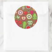Fruit Kitchen Pattern Ronde Sticker (Tas)
