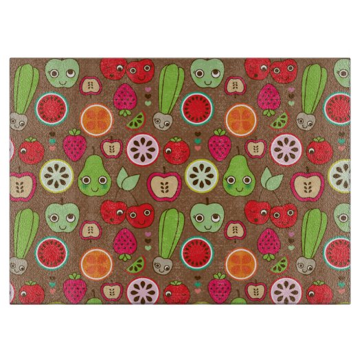 Fruit Kitchen Pattern Snijplank (Voorkant)