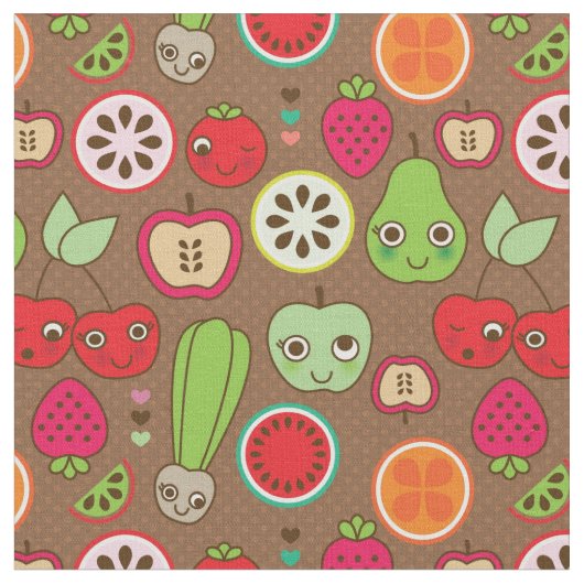 Fruit Kitchen Pattern Stof (Close Up)