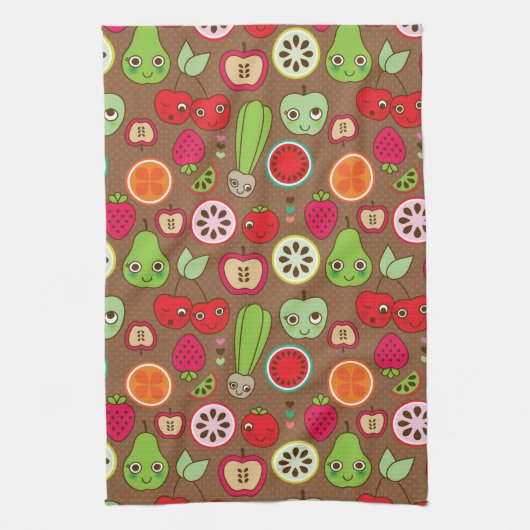 Fruit Kitchen Pattern Theedoek (Verticaal)