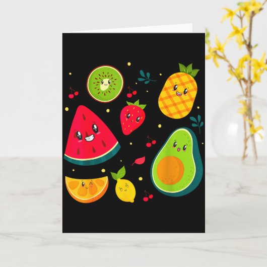 Fruit Kostuum Zoete Thee Fruit Salade Mannen Vrouw Kaart (Gele Bloem)