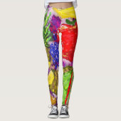 Fruit Kunst Arrangement Leggings (Voorkant)
