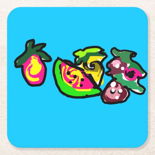 Fruit kunst plezier kartonnen onderzetters (Voorkant)