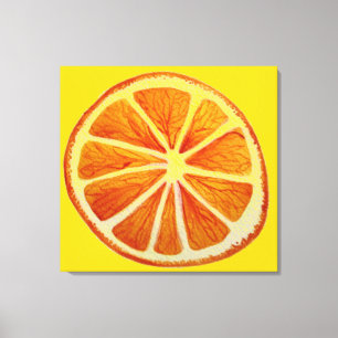 Fruit kunst sinaasappel citrus waterverf kunst pop canvas afdruk