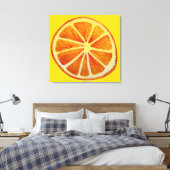Fruit kunst sinaasappel citrus waterverf kunst pop canvas afdruk (Insitu (Slaapkamer))