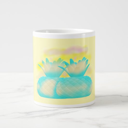 Fruit loop art mistige magische ananas grote koffiekop (Voorkant)