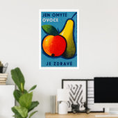 Fruit Matchbox Print Vintage Tsjechisch Kunst aan  (Thuiskantoor)