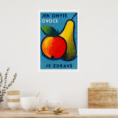 Fruit Matchbox Print Vintage Tsjechisch Kunst aan  (Keuken)