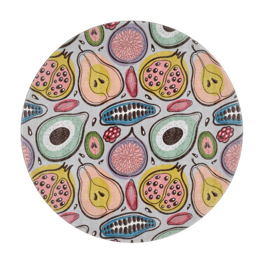 Fruit Medley: Levendig naadloos patroon Snijplank (Voorkant)