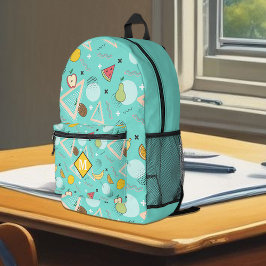 Fruit Memphis Aqua Patroon Bedrukte Rugzak