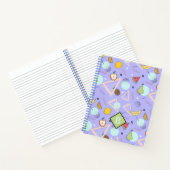 Fruit Memphis Paarse Patroon School Notebook Notitieboek (Binnen)